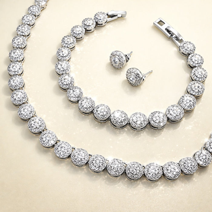 Set Bijuterii Angelic Silver Full Diamonds 8 MM