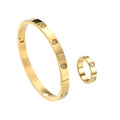 Set Bratara-Inel Brooks Gold Bangle Diamonds