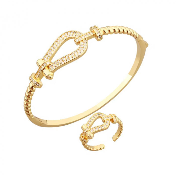Set Bratara-Inel Gold Anchor Diamonds