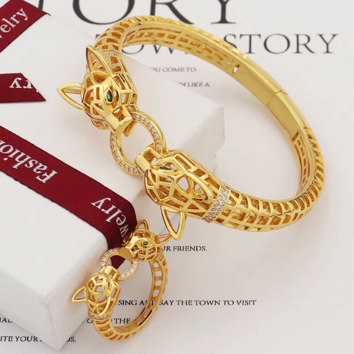 Set Bratara-Inel Gold Gatopardo 18K Gold Plated