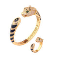 Set Bratara-Inel Gold Gatopardo Clock