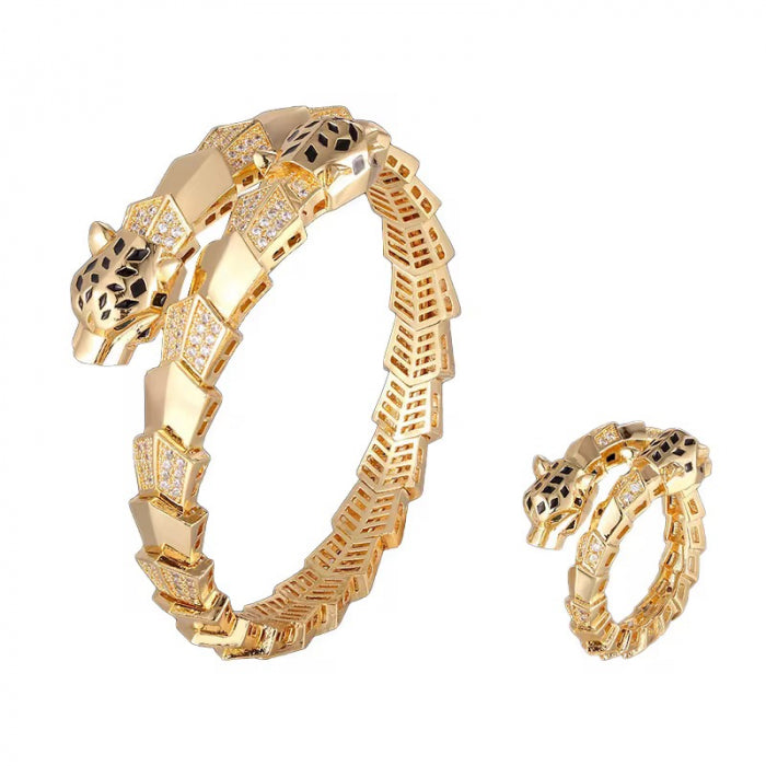 Set Bratara-Inel Gold Gatopardo Flexible