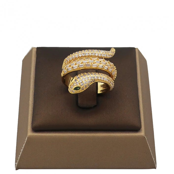 Set Bratara-Inel Gold Snake Diamonds