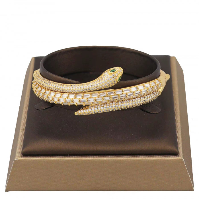Set Bratara-Inel Gold Snake Diamonds