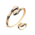 Set Bratara-Inel GoldBlack Snake