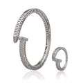Set Bratara-Inel Silver Nail Abstract