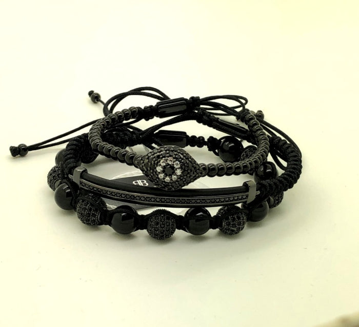 Set Bratari Brooks All Black Gemstones