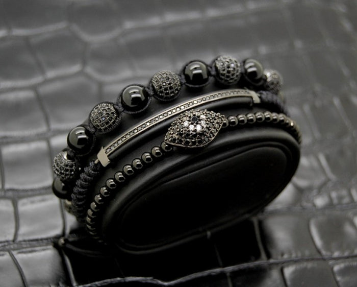 Set Bratari Brooks All Black Gemstones