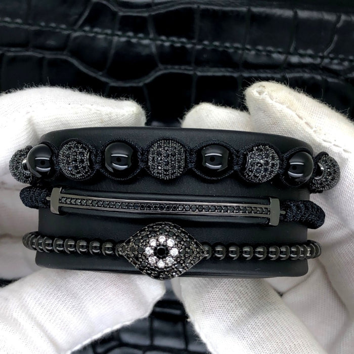 Set Bratari Brooks All Black Gemstones