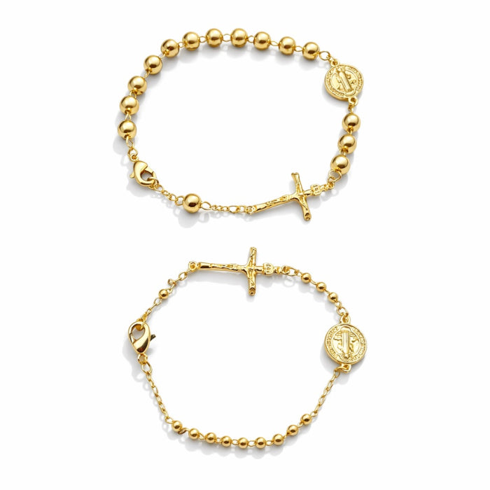 Set Bratari Cuplu Gold Rosary
