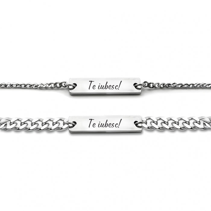 Set Bratari Cupluri Forever LOVE Silver