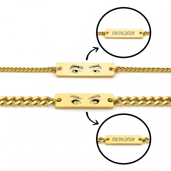 Set Bratari Cupluri Forever Placat Aur 14K