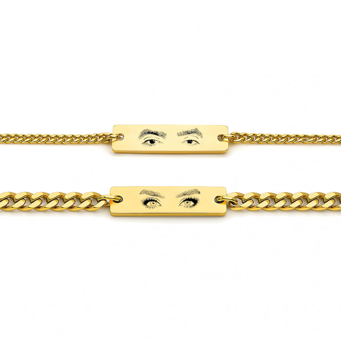 Set Bratari Cupluri Forever Placat Aur 14K