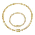 Set Brooks Cuban Gold Full Diamonds 8mm