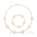 Set Colier-Bratara Dama Gold White Alhambra