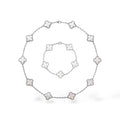 Set Colier-Bratara Dama Silver White Alhambra
