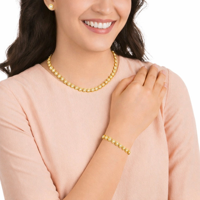 Set Colier-Bratara Gold Angelic 8 MM