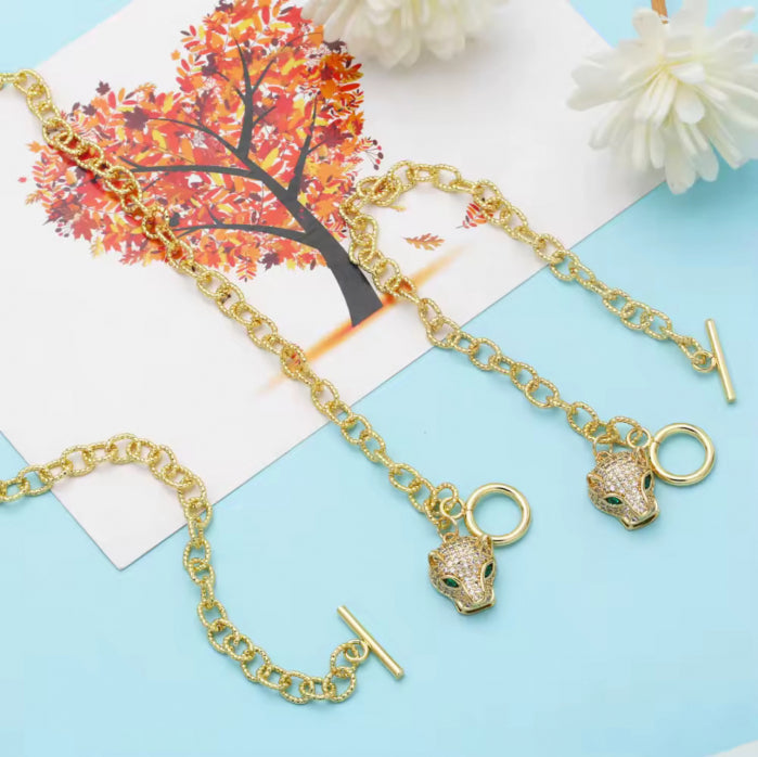 Set Colier-Bratara Gold Gatopardo Gothic Chain