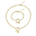 Set Colier-Bratara Gold T-Design Diamonds