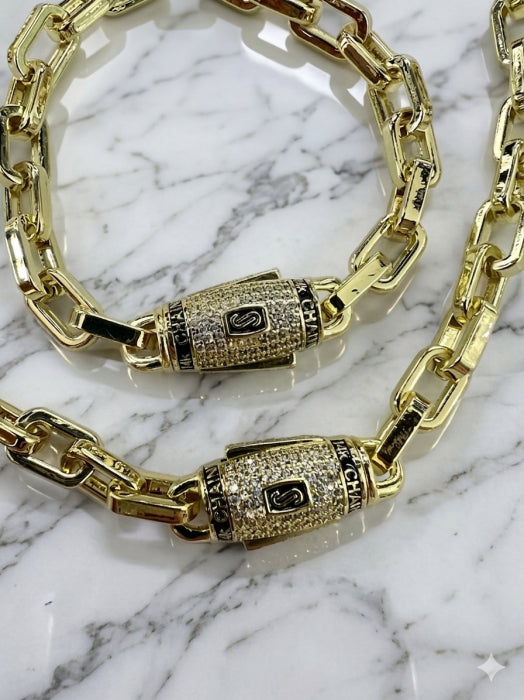 Set Colier-Bratara Monaco Placat 14K / 8 MM