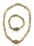 Set Colier-Bratara Monaco Placat 14K / 8 MM