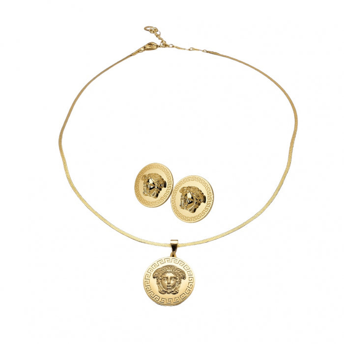 Set Colier-Cercei Dama Gold Medusa