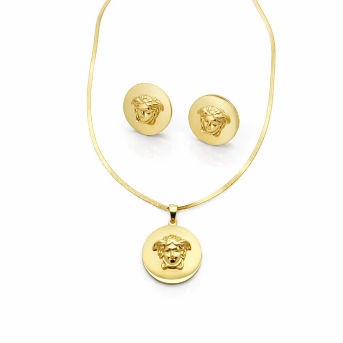 Set Colier-Cercei Dama Gold Medusa Classic