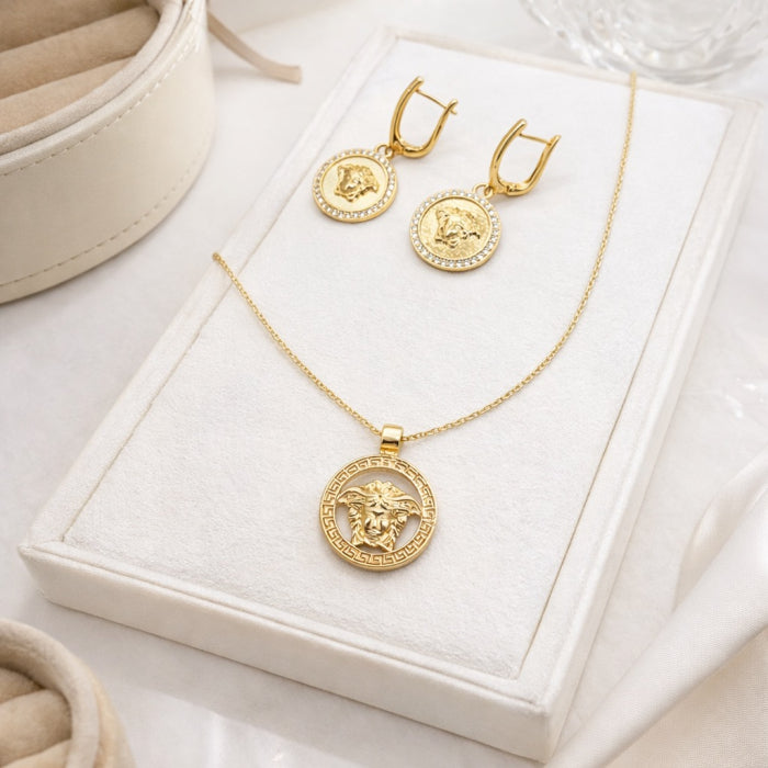 Set Colier-Cercei Gold Medusa