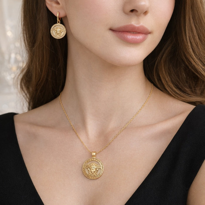 Set Colier-Cercei Gold Medusa