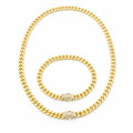 Set Cuban Monaco Gold 14K Plated 6 MM / 40 CM