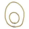 Set Cuban Monaco Gold 14K Plated 6 MM / 40 CM