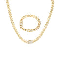 Set Cuban Monaco Gold 14K Plated 8 MM
