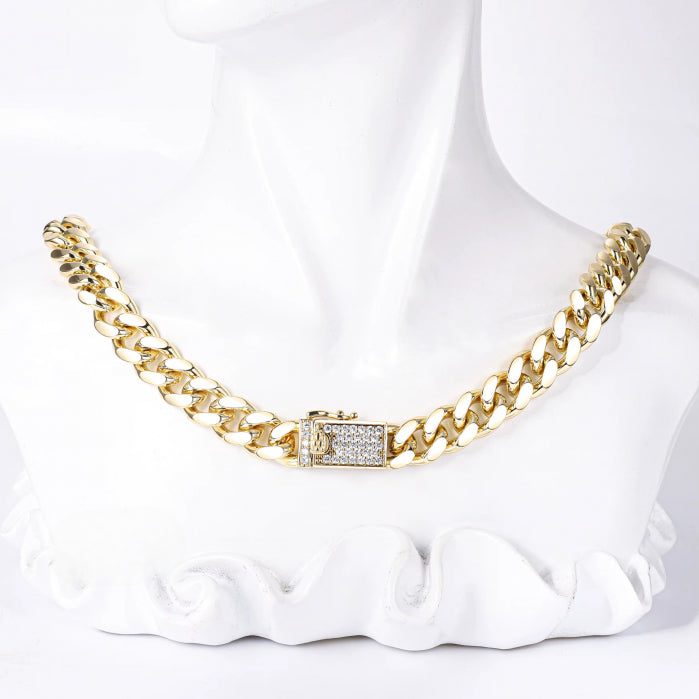 Set Cuban Monaco Gold 14K Plated 8 MM
