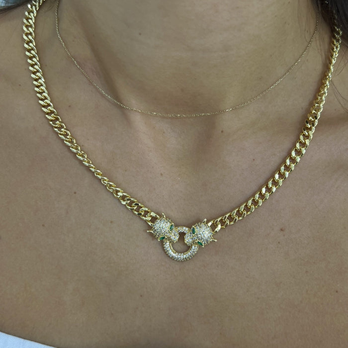 Set Lant-Bratara Cuban Gold Gatopardo Diamonds