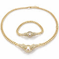 Set Lant-Bratara Cuban Gold Gatopardo Ring