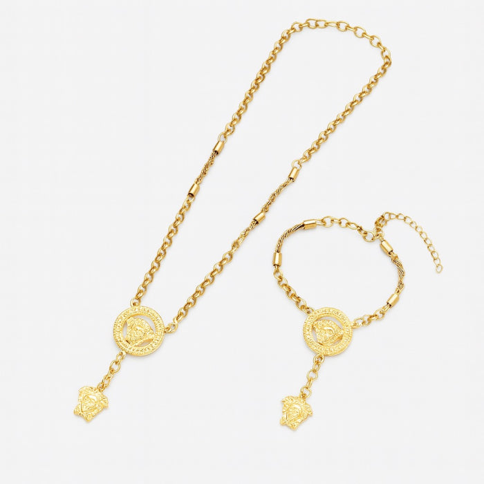 Set Lant-Bratara Gold Medusa