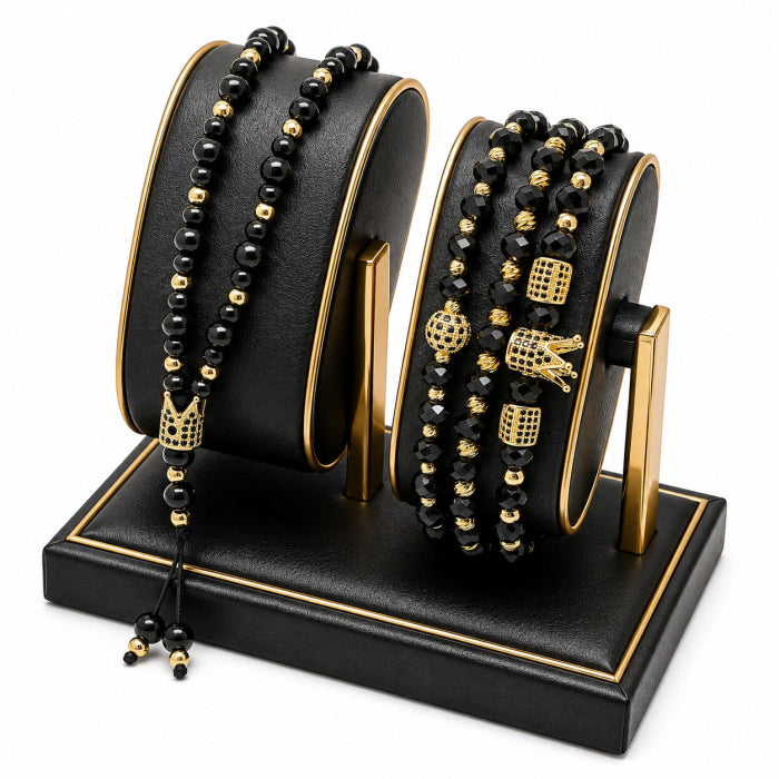 Set Lant-Bratari Rosary GoldBlack Crown