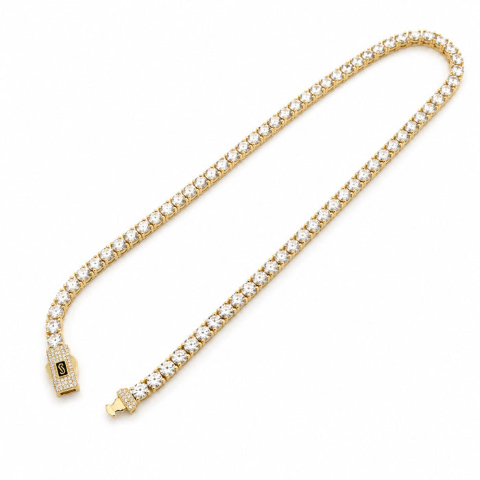 Set Tennis Monaco Diamonds 4 MM Gold Plated 14K